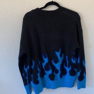 Blue Flame Knitted Crewneck
